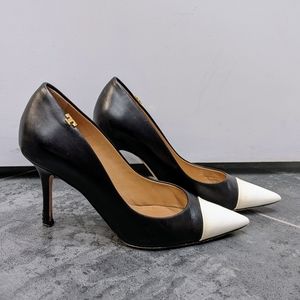 Tory Burch "Penelope" 85mm Cap-Toe Pumps